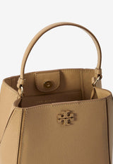 Tory Burch Small McGraw Grained Leather Bucket Bag Beige 158500--227