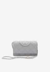 Tory Burch Mini Fleming Leather Chain Wallet Gray 158604--400
