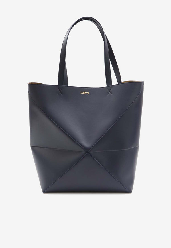 Loewe XL Puzzle Fold Leather Tote Bag Blue B933Q18X01--4467