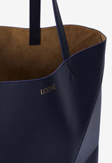 Loewe XL Puzzle Fold Leather Tote Bag Blue B933Q18X01--4467