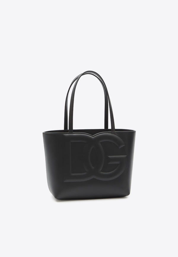 Dolce & Gabbana Small DG Logo Leather Tote Bag Black BB7337-AW576-80999