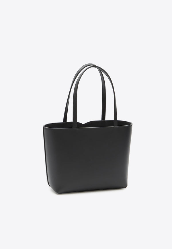 Dolce & Gabbana Small DG Logo Leather Tote Bag Black BB7337-AW576-80999