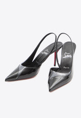 Christian Louboutin Posticha 80 Patent-Leather Slingback Pumps Black 3240222-B439-BLACK