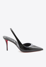 Christian Louboutin Posticha 80 Patent-Leather Slingback Pumps Black 3240222-B439-BLACK