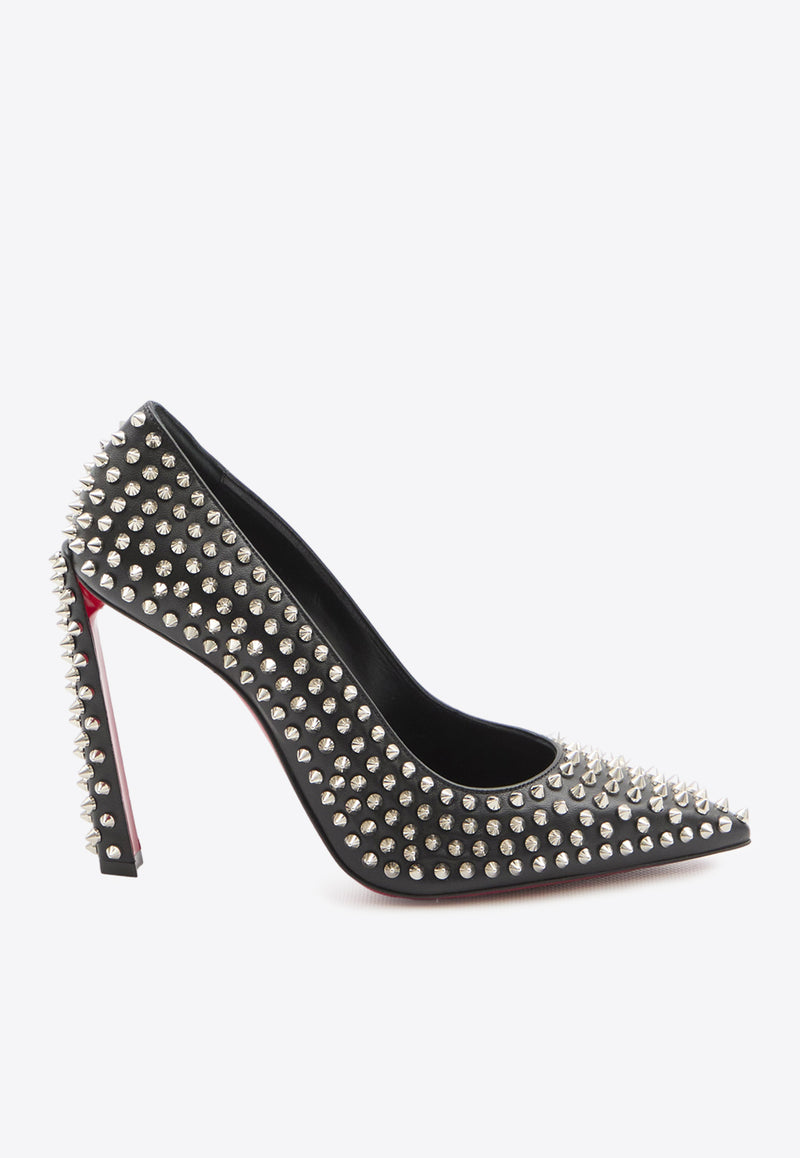 Christian Louboutin Condora Spikes 100 Leather Pumps Black 3240278-B439-BLACK