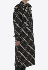 Burberry Checked Long Trench Coat 8095300--C1213 Black