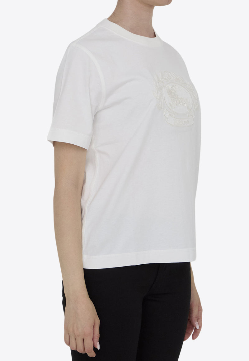 Burberry Logo-Embroidered Short-Sleeved T-shirt 8093651--B8764 White