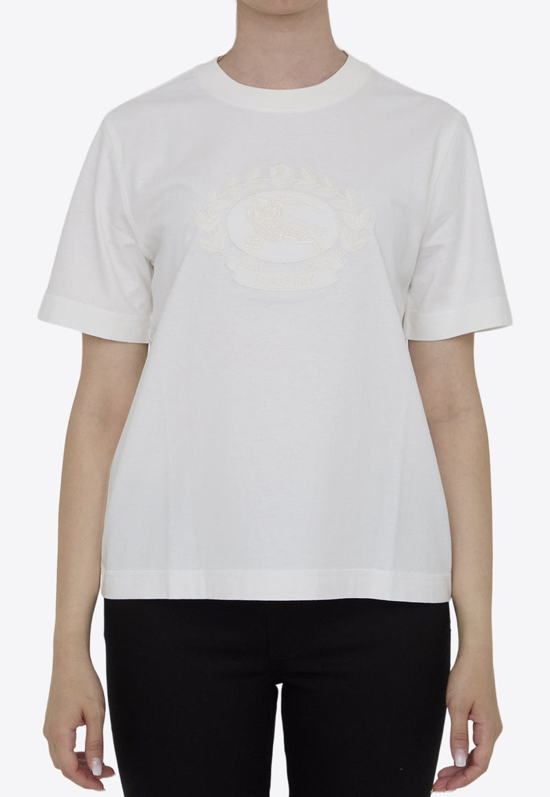 Burberry Logo-Embroidered Short-Sleeved T-shirt 8093651--B8764 White