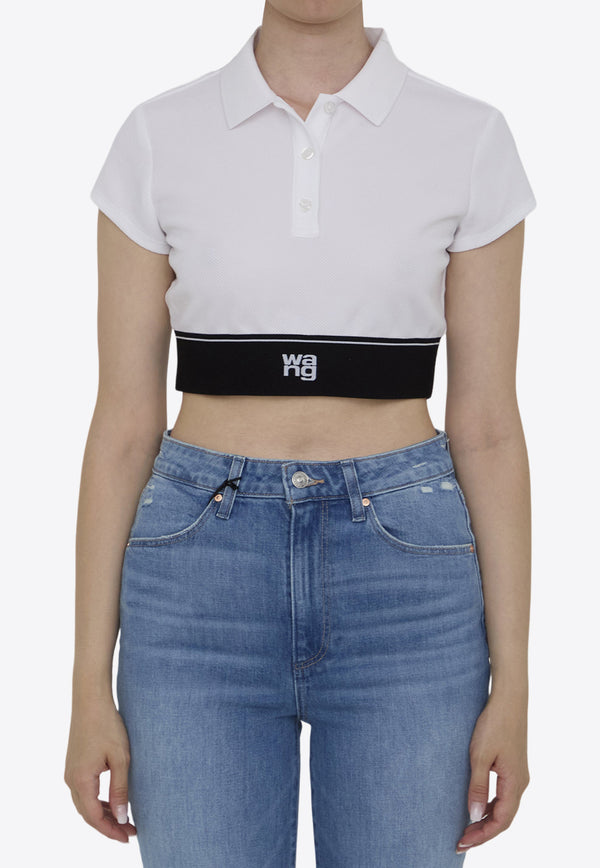 Alexander Wang Cheerleader Cropped Polo T-shirt White 4CC3241497--100