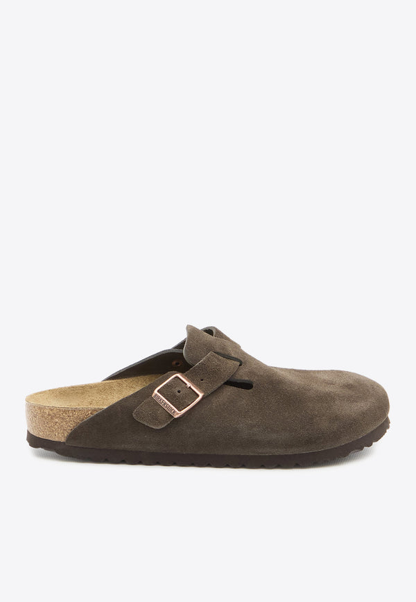 Birkenstock Boston Suede Mules Brown 1027460--MOCHA