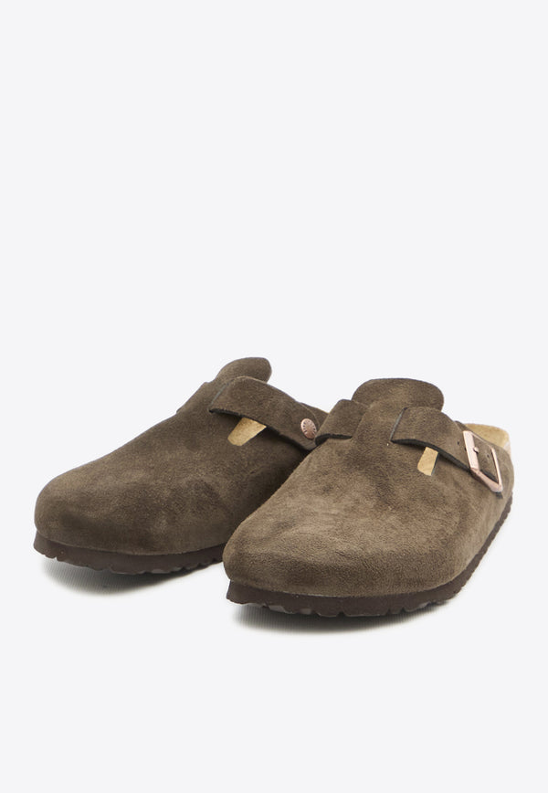 Birkenstock Boston Suede Mules Brown 1027460--MOCHA