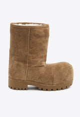 Balenciaga Alaska Fur Ankle Boots 802174-WBFC1-2200 Brown