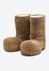 Balenciaga Alaska Fur Ankle Boots 802174-WBFC1-2200 Brown