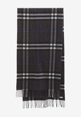 Burberry Giant Check Fringed Scarf Gray 8095208--A1483