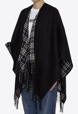 Burberry Reversible Check Pattern Wool Poncho Black 8095255--C1343