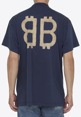 Balenciaga Crypto Crewneck T-shirt Blue 739028-TQVX6-4108