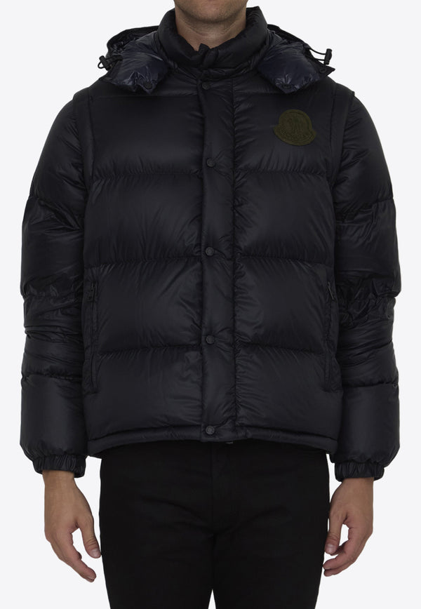 Moncler Cyclone Convertible Zip-Up Down Jacket Black 1A00022-596RD-997