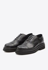 Dolce & Gabbana Brushed Leather Brogue Shoes Black A20159-A1203-80999