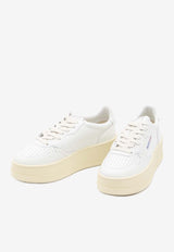 Autry Medalist Leather Platform Sneakers White PTLW-LL-15