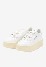 Autry Medalist Leather Platform Sneakers White PTLW-LL-15