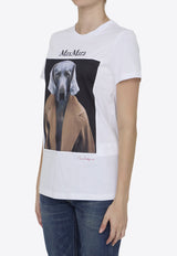 Max Mara Cipria Dog Print T-shirt White 2421946071-600-016