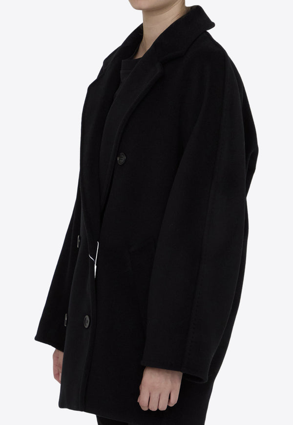 Max Mara Double-Breasted Short Wool Coat Black 2421086011-600-003