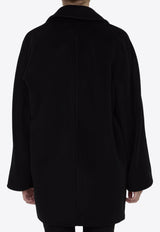 Max Mara Double-Breasted Short Wool Coat Black 2421086011-600-003