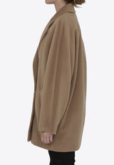 Max Mara Double-Breasted Short Wool Coat Beige 2421086011-600-001