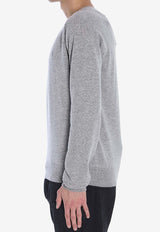 Saint Laurent Cassandre Embroidered Cashmere Sweater Gray 796556-YALL2-1403