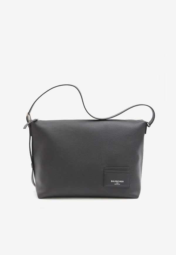 Balenciaga Large Grained Leather Messenger Bag Black 806247-2ABCC-1000