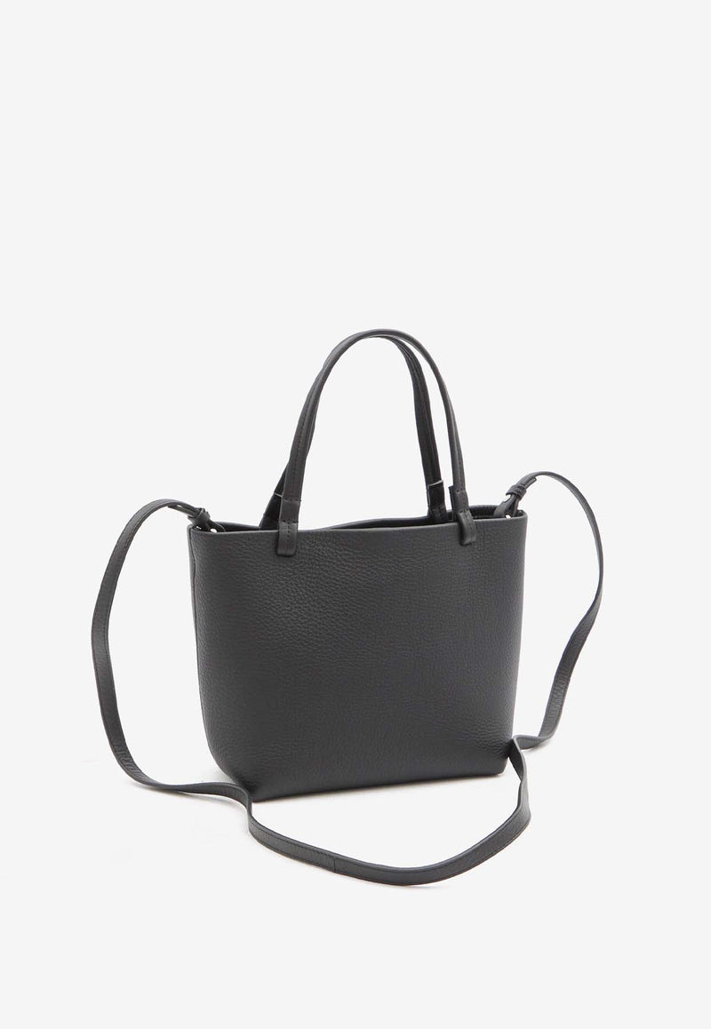 The Row Small Park Grained Leather Tote Bag Black W1199-L129-BLKP