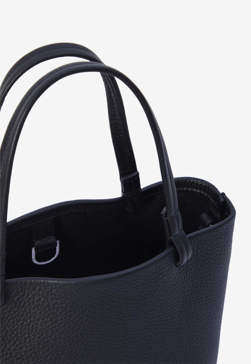 The Row Small Park Grained Leather Tote Bag Black W1199-L129-BLKP