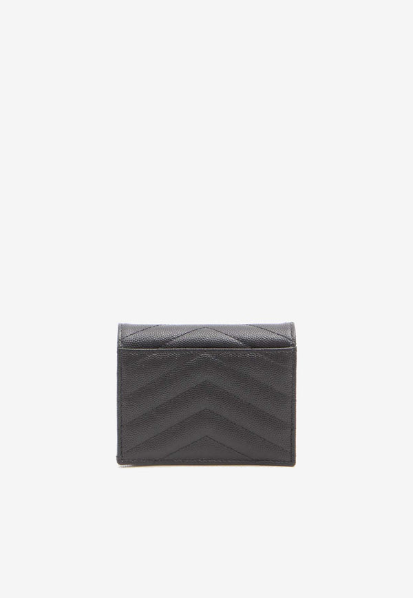 Saint Laurent Small Cassandre Quilted Leather Cardholder Black 668290-BOWA1-1000