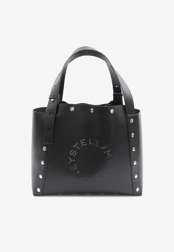 Stella McCartney Large Studded Logo Tote Bag Black 7B0115-WP0465-1000