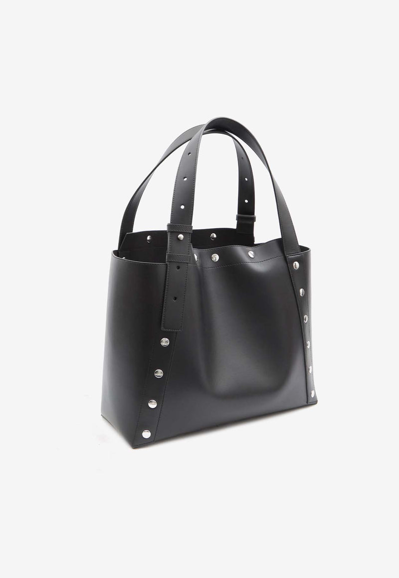 Stella McCartney Large Studded Logo Tote Bag Black 7B0115-WP0465-1000