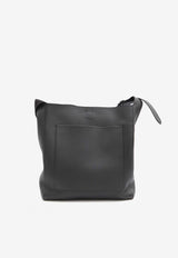 The Row Blake Grained Leather Hobo Bag Black W1699-L129-BLPL