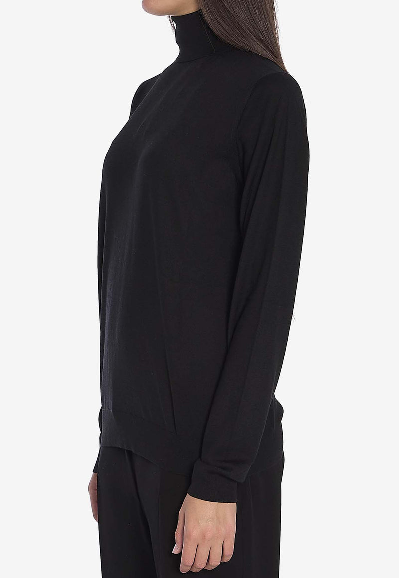 The Row Heva Turtleneck Wool Sweater Black 8280-Y590-BLK