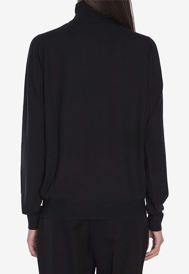 The Row Heva Turtleneck Wool Sweater Black 8280-Y590-BLK