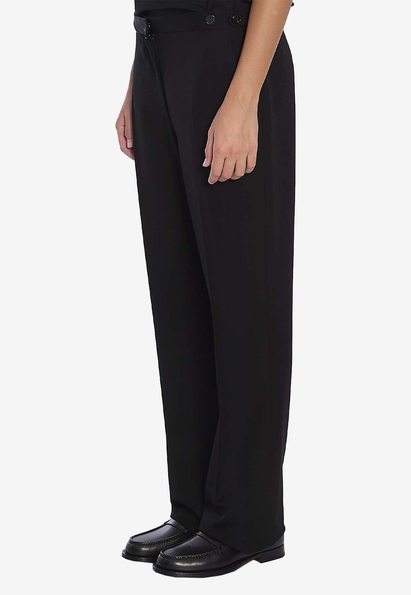 The Row Jesse Straight-Leg Wool Pants Black 8303-W3181-BLK