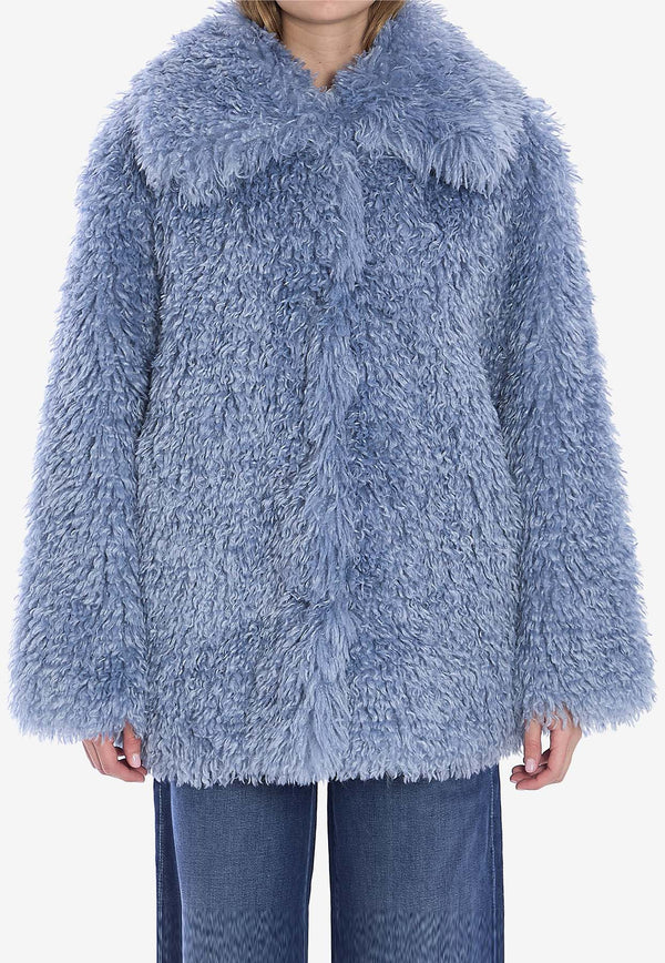 jakke Antonia Faux-Fur Short Coat Blue J2444C2--BLUE DENIM