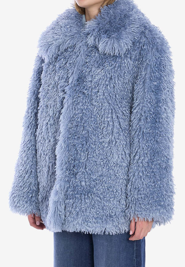 jakke Antonia Faux-Fur Short Coat Blue J2444C2--BLUE DENIM