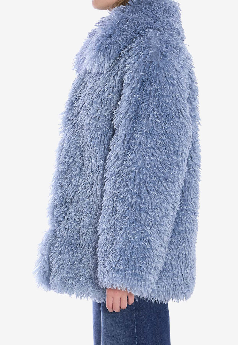 jakke Antonia Faux-Fur Short Coat Blue J2444C2--BLUE DENIM