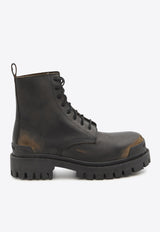 Balenciaga Strike Combat Leather Boots Black 670633-WBD11-1020