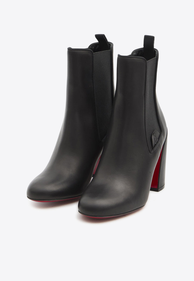 Christian Louboutin 85 Turelastic Leather Ankle Boots Black 1230042--BK01