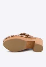 Chloé Jeanette 110 Leather Platform Clogs Brown CHC24A02TLT--27T