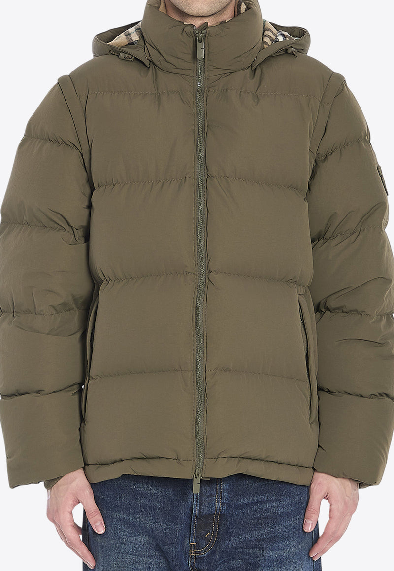 Burberry Detachable-Sleeves Puffer Jacket  Green 8099918--C1902