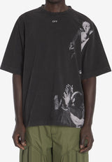 Off-White Blurred Mary Print Skate T-Shirt Black OMAA120F24-JER009-1001