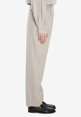 The Row Norbert Tailored Wool-Blend Pants Beige 8484-W3301-LPB