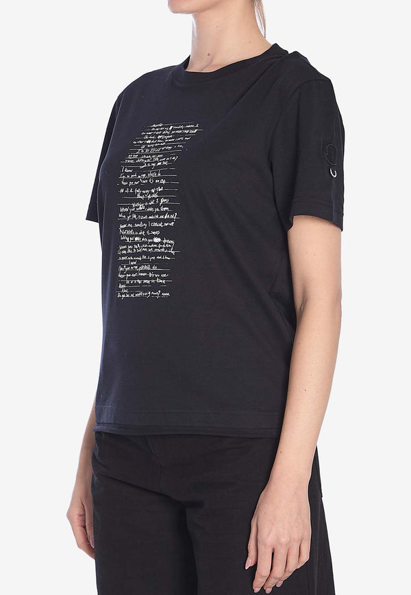 Moncler X Willow Smith Lyrics Print T-shirt Black 8C00002-89AHD-999