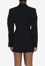 Alexander Wang Asymmetrical Wool Mini Dress Black 1WC4246697--001